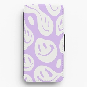 Trippn Smiley - Purple Flip / Wallet Phone Case Rugged Feel