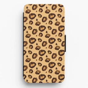 Soft Cushion Practical Look Watercolour Cheetah Print Flip / Wallet Phone Case