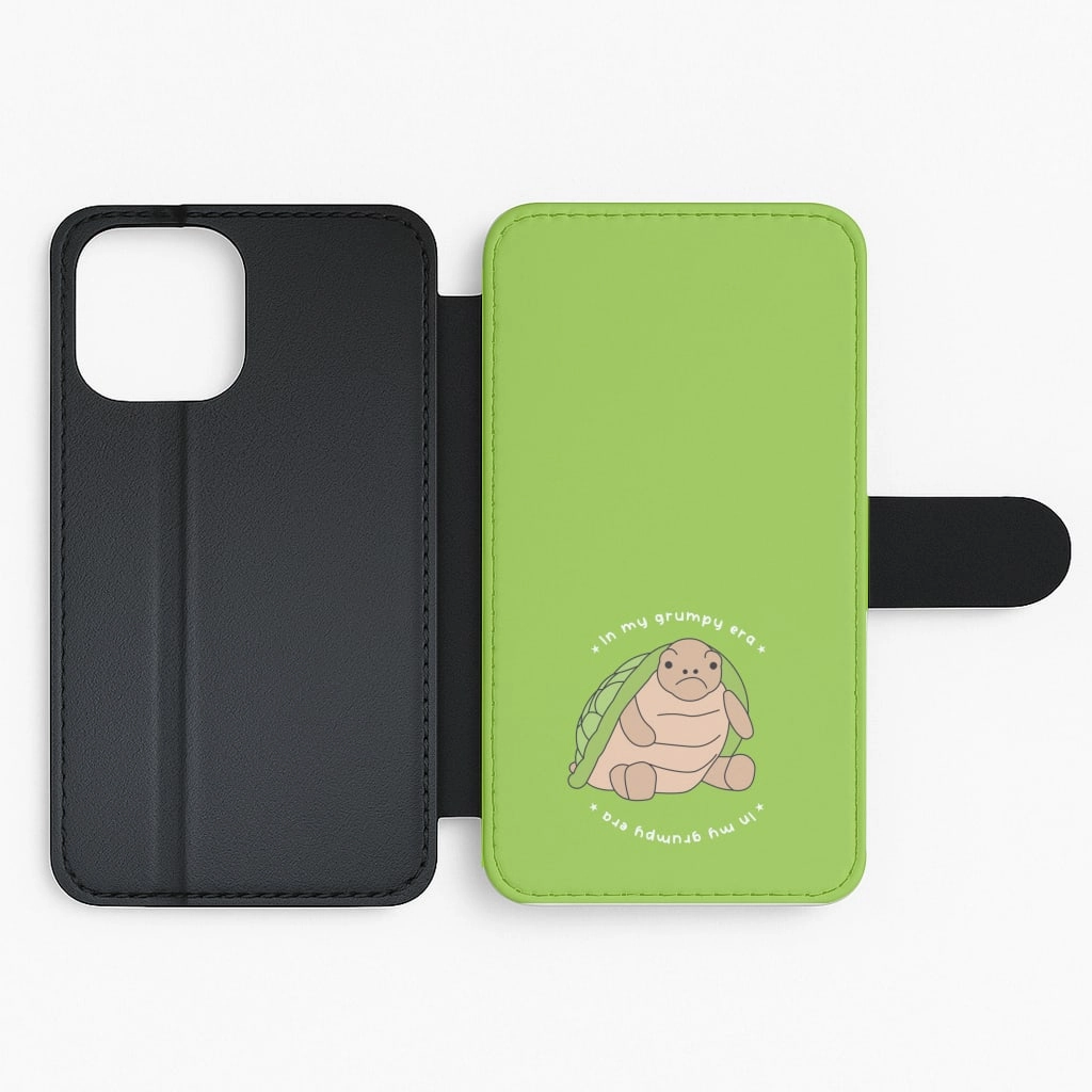 Durable Surface Daily Durability Grumpy Era Turtle Flip / Wallet Phone Case