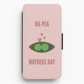 Portable Protection soft look Ha-Pea Mother's Day Flip / Wallet Phone Case