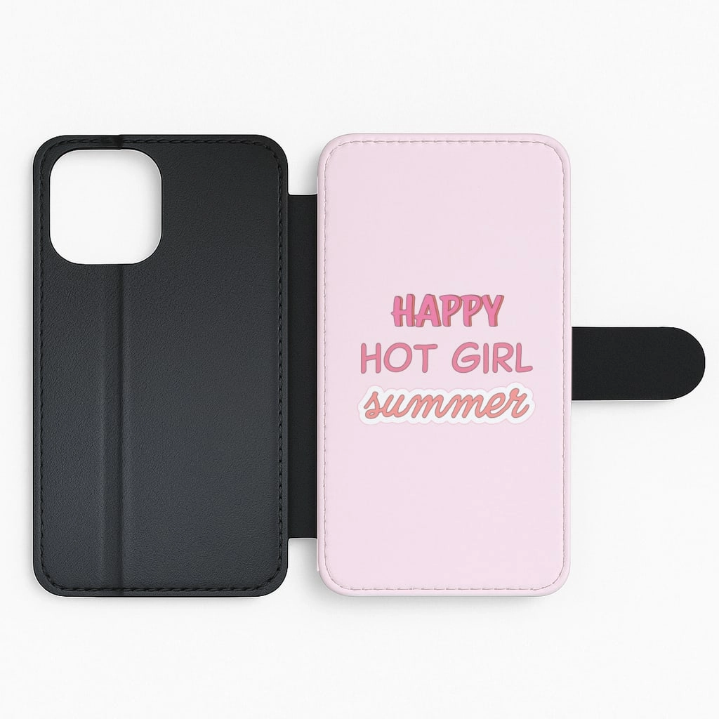 Happy Summer - Hot Girl Summer Flip / Wallet Phone Case Clean Texture Flexible Edge Texture