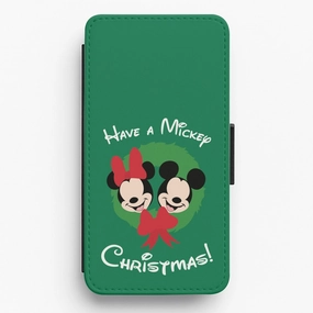 Have A Mickey Christmas Flip / Wallet Phone Case Flexible Edge