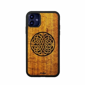 Hawaiian Koa with Celtic Knot Engraving | iPhone Case Sleek Surface Flexible Grip Form