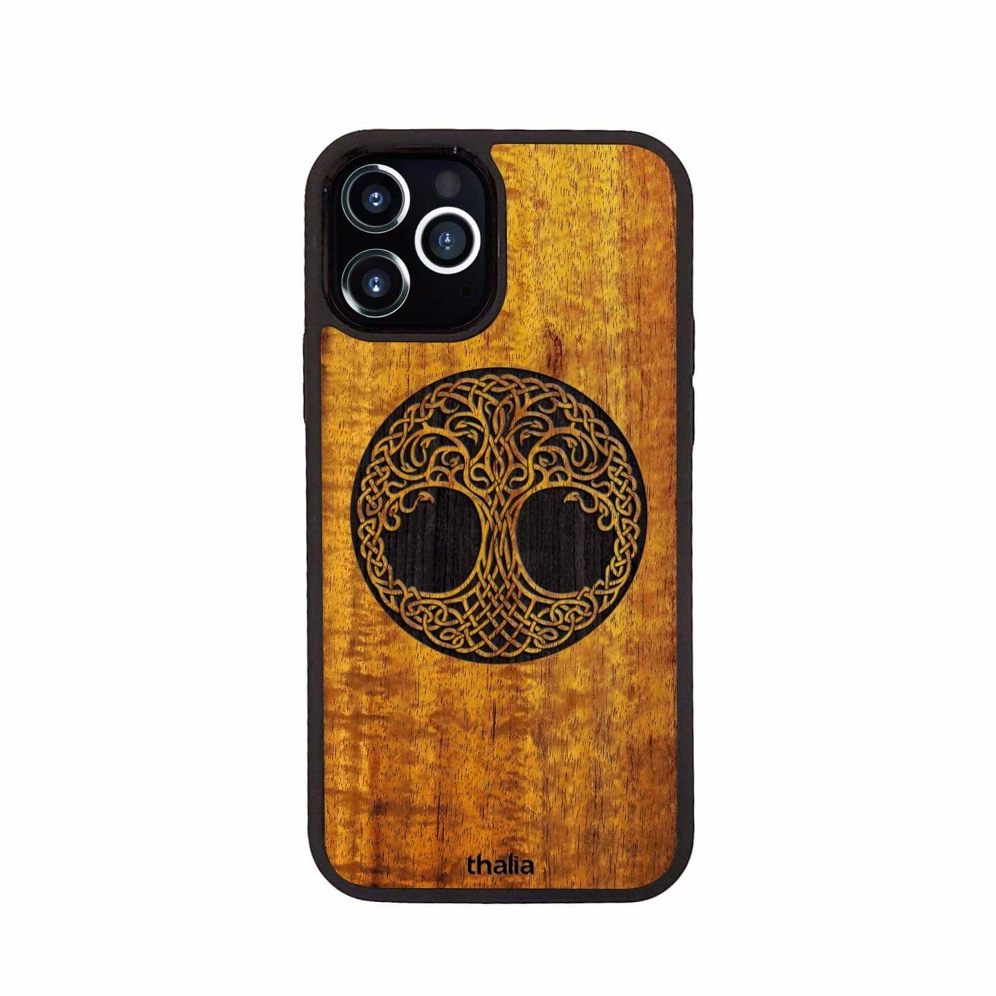 Hawaiian Koa with Tree of Life Engraving | iPhone Case Modern Touch