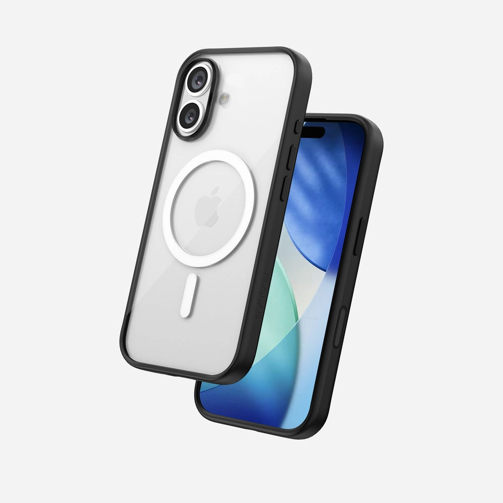 Elite Protection FLOLAB Surtect Tri-Fusion MagSafe Compatible Case  iPhone 17 Series (Black Clear White Ring)