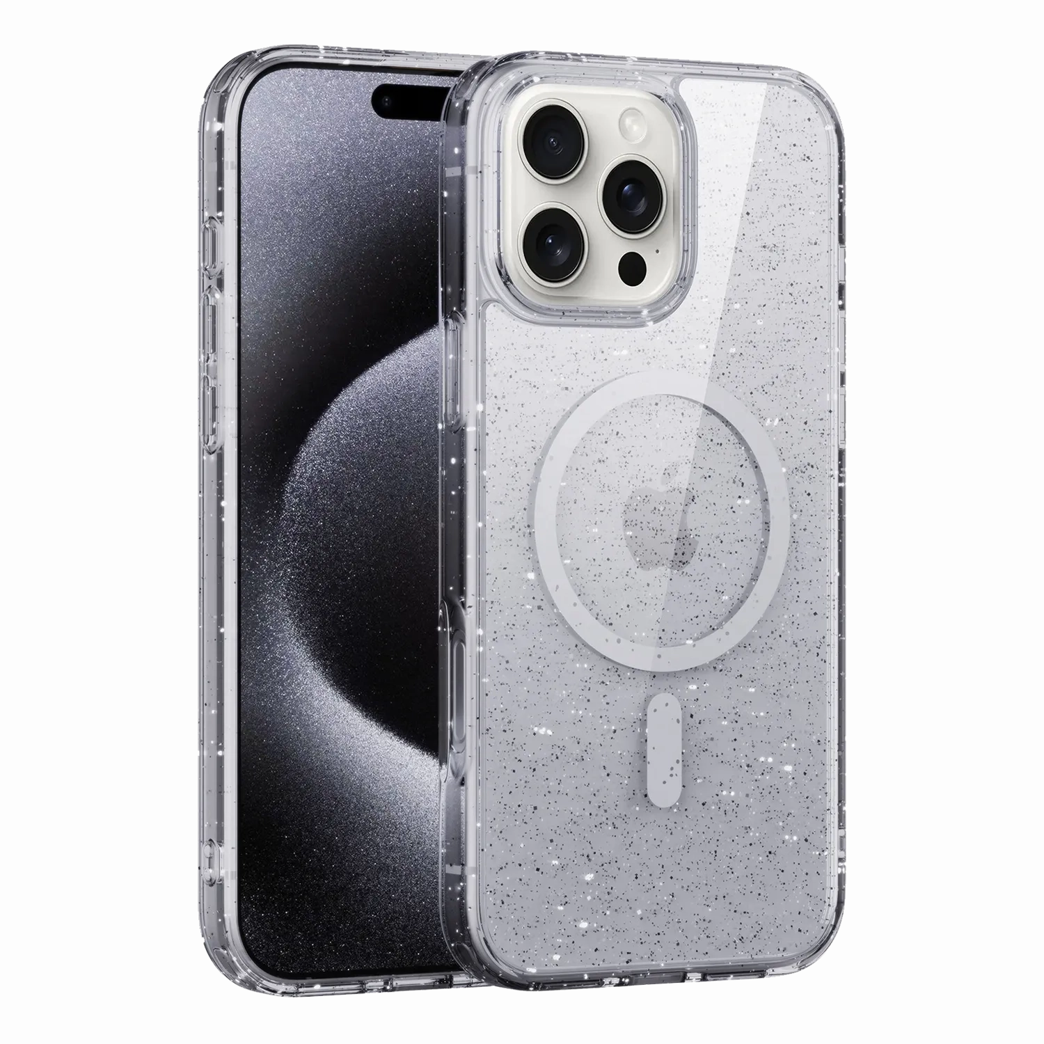 Glitter iPhone 16 Pro Case with MagSafe Modern Surface Design Perfect Fit