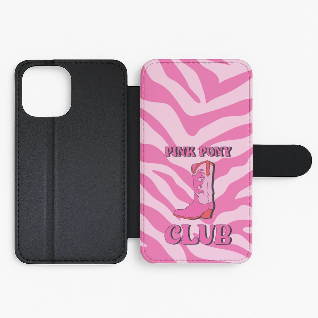Zebra Print Pink Pony Club Flip / Wallet Phone Case Modern Texture Look Luxury Detail Texture