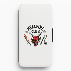 Hellfire Logo - White Flip / Wallet Phone Case Flexible Feel Durable Finish Layer