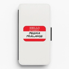 Hello My Name Is Regina Phalange - Friends Flip Wallet Phone Case Textured Detail Travel Ready