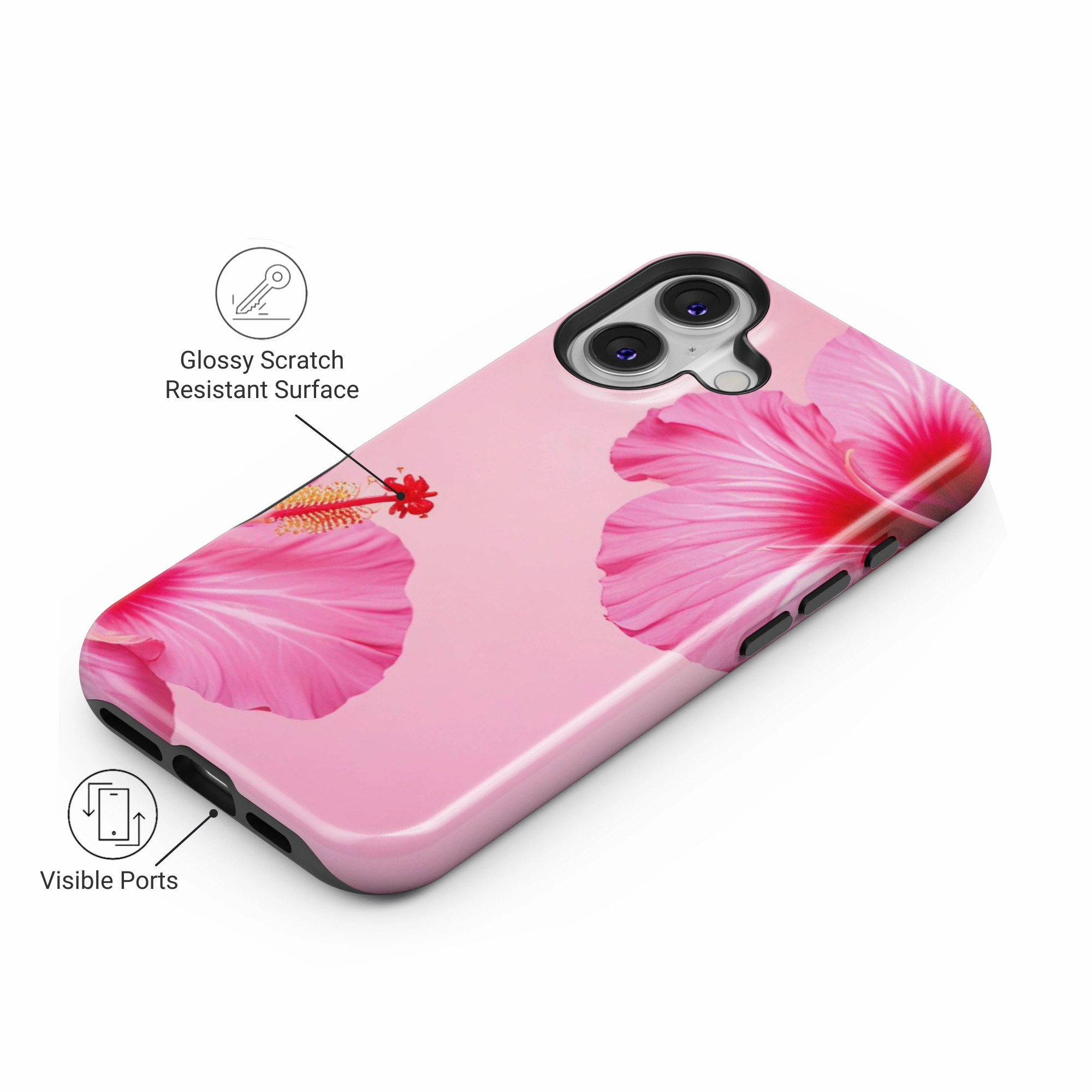 Hibiscus Whisper Luxury Style Impact Guard