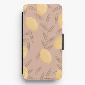 Fashion Accent Lemon Pattern Flip / Wallet Phone Case