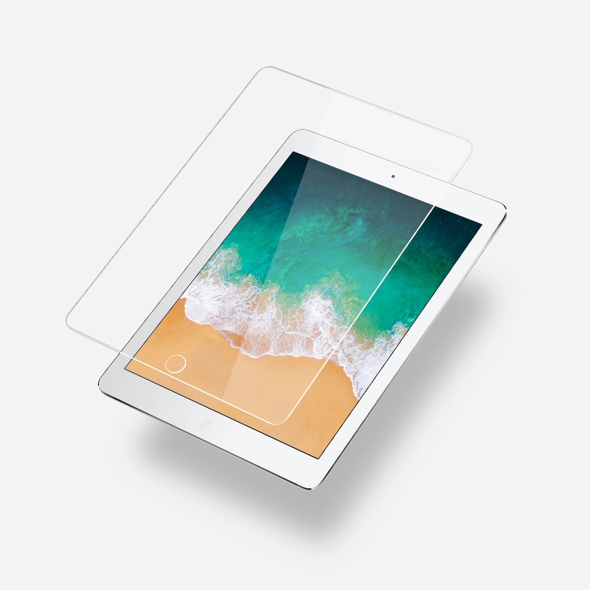 FLOLAB Crystal Clear Glass Screen Protector for iPad Pro 12.9 2nd Gen 1st Gen Nano Glass Film Screen Armor Pro Ultra Max Plus