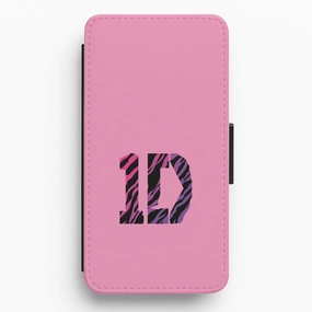 Rugged Look Finish Zebra 1D Flip / Wallet Phone Case