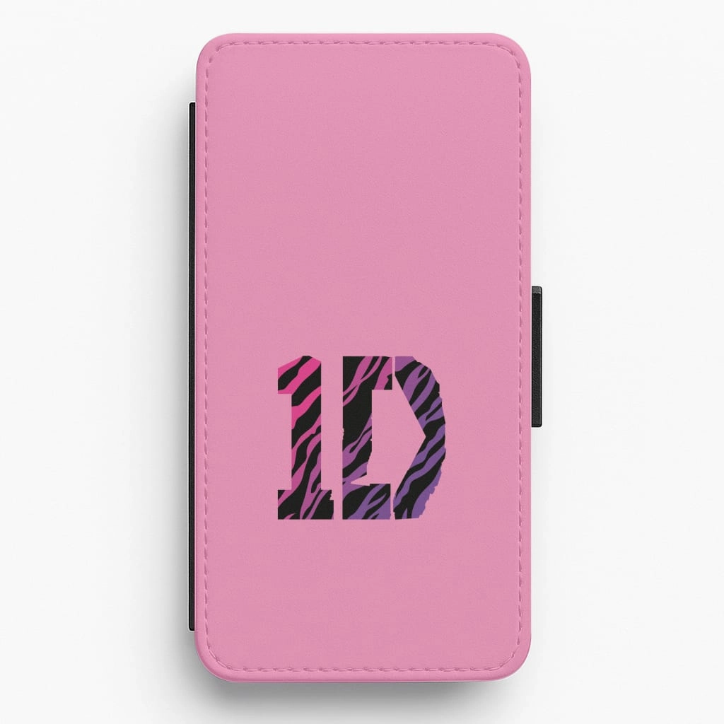 Rugged Look Finish Zebra 1D Flip / Wallet Phone Case
