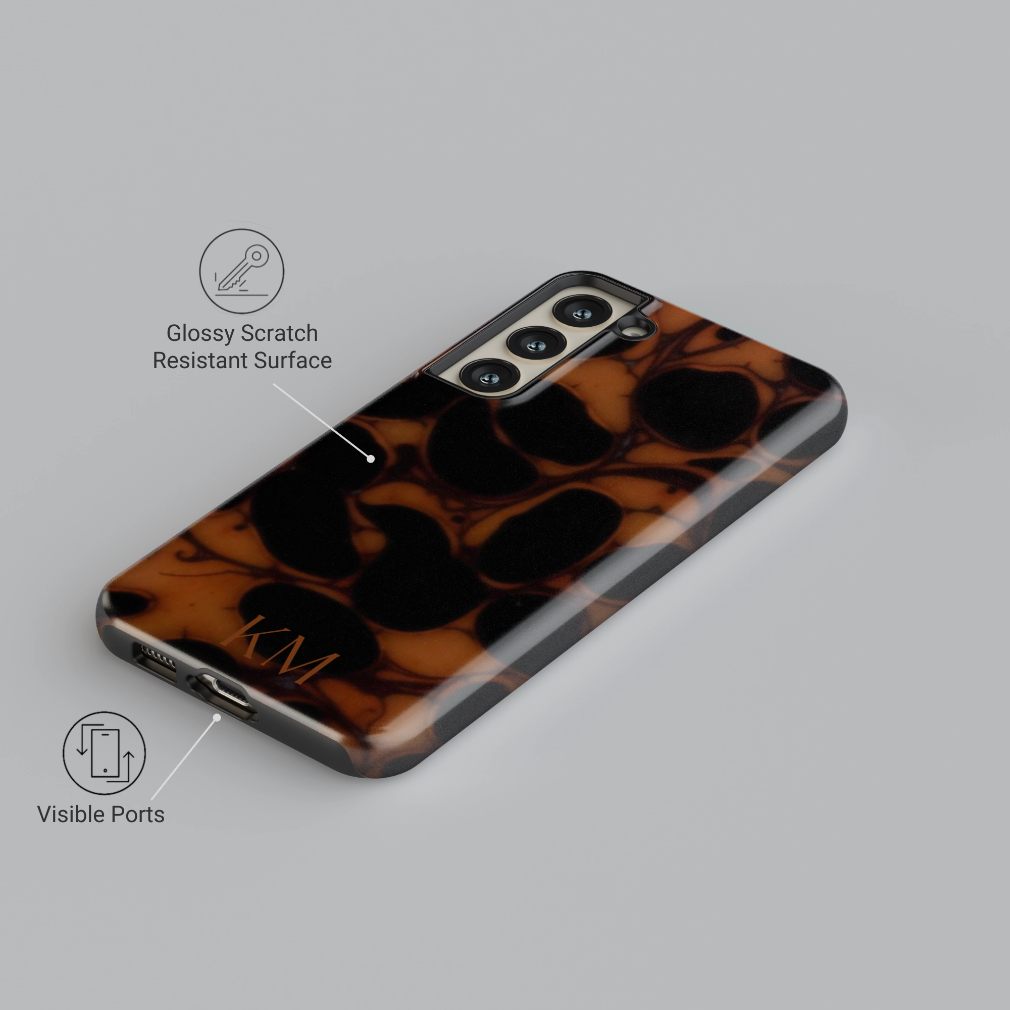 Cognac Marble Matte Coating Hybrid Pattern Texture