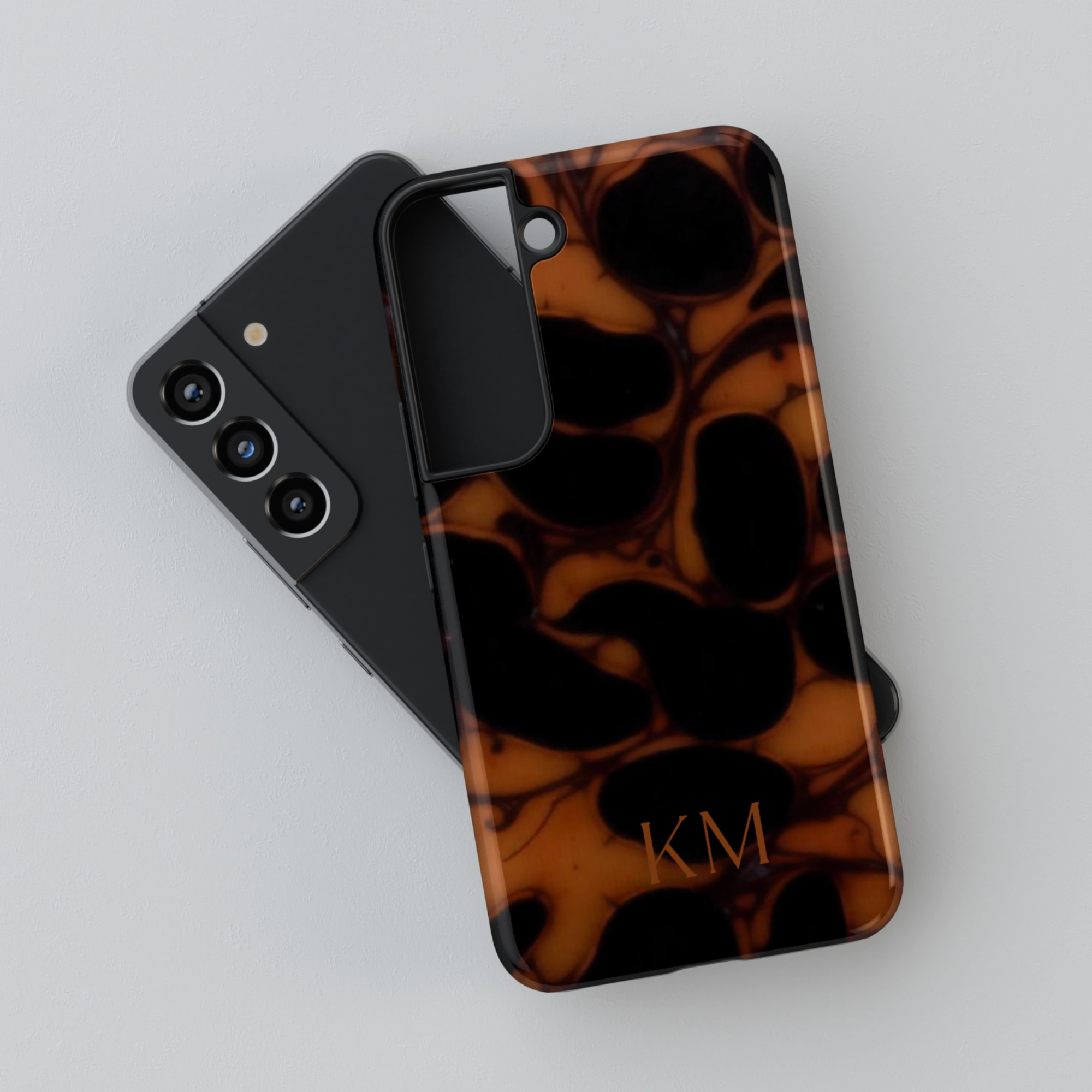 Portable Shield Elegant Pattern Cognac Marble