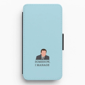 Somehow, I Manage Flip / Wallet Phone Case Soft Detail Layer Grip Assist