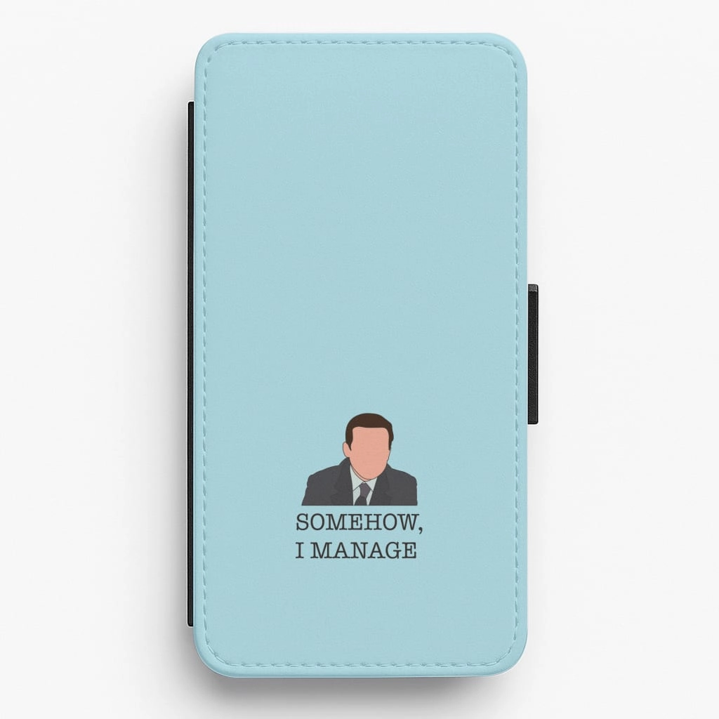 Somehow, I Manage Flip / Wallet Phone Case Soft Detail Layer Grip Assist