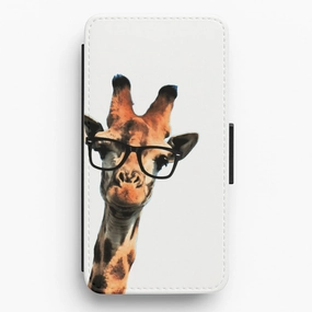 Hipster Giraffe Tumblr Flip / Wallet Phone Case Grip Texture