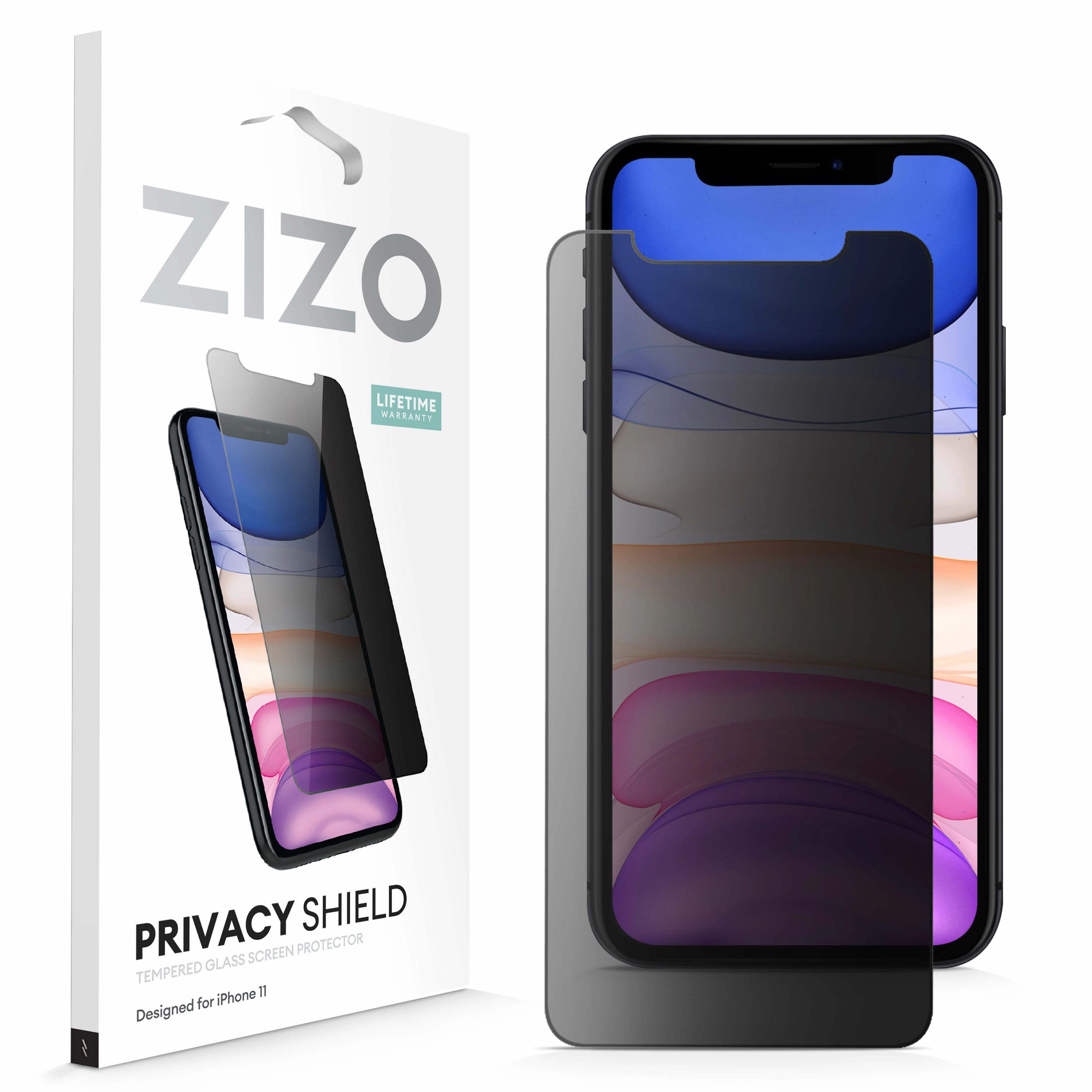ZIZO PRIVACY Tempered Glass Screen Protector for iPhone 11 - Privacy Premium Edge Flexible Edge