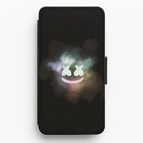 Black White Helmet DJ Smoke Flip / Wallet Phone Case Impact Guard Minimal Build Texture