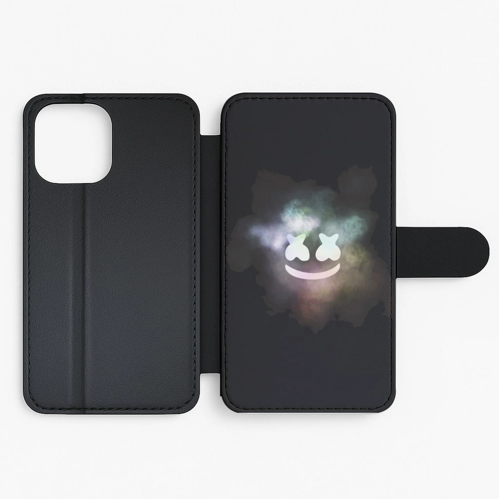 Hybrid Grip Black White Helmet DJ Smoke Flip / Wallet Phone Case