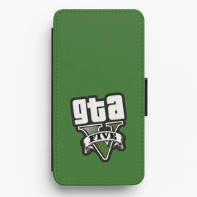 Green Five - Video Game Flip / Wallet Phone Case Sleek Surface Minimal Detail Texture