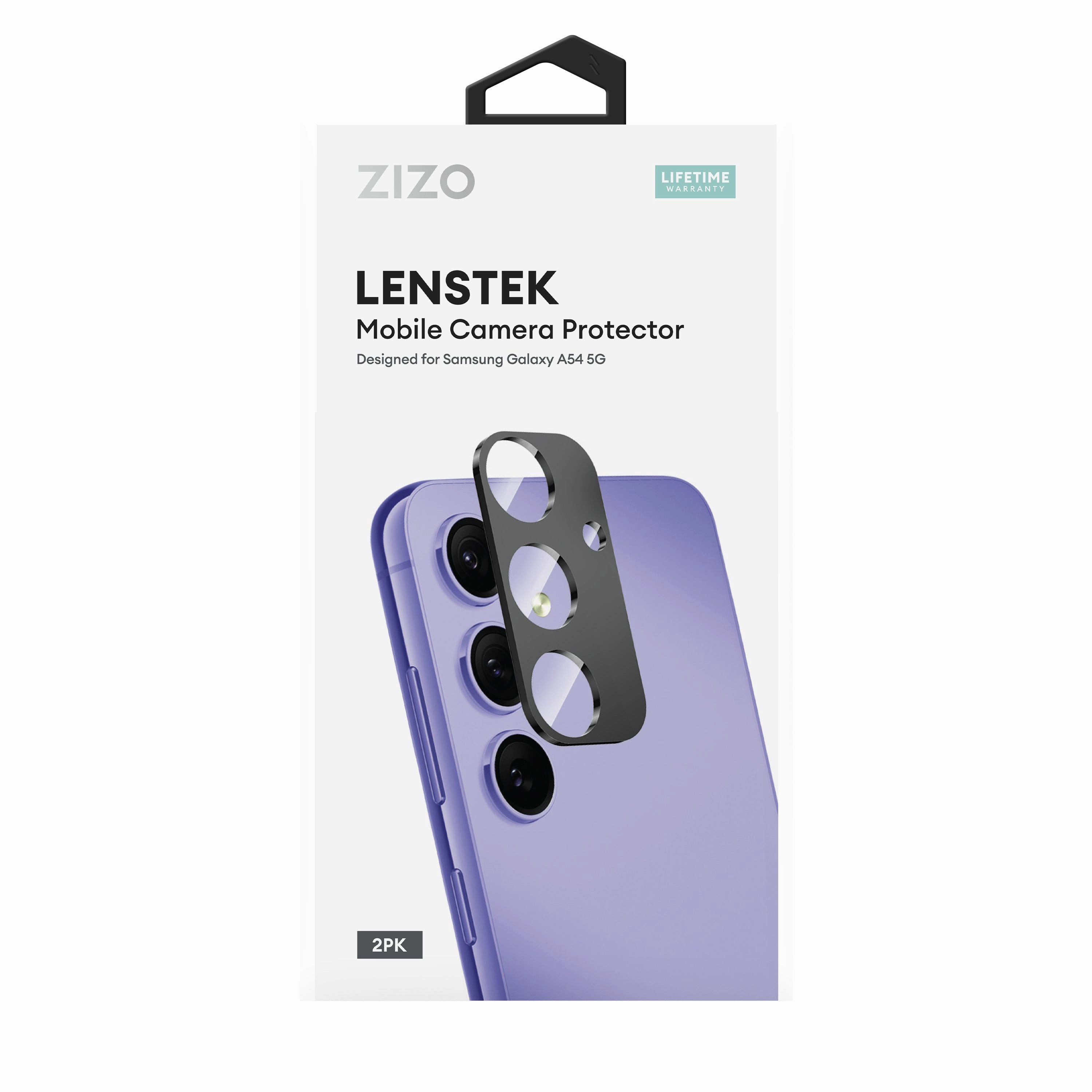 ZIZO LensTek Galaxy A54 5G Camera Lens Protector (2 Pack) - Black Rugged Look