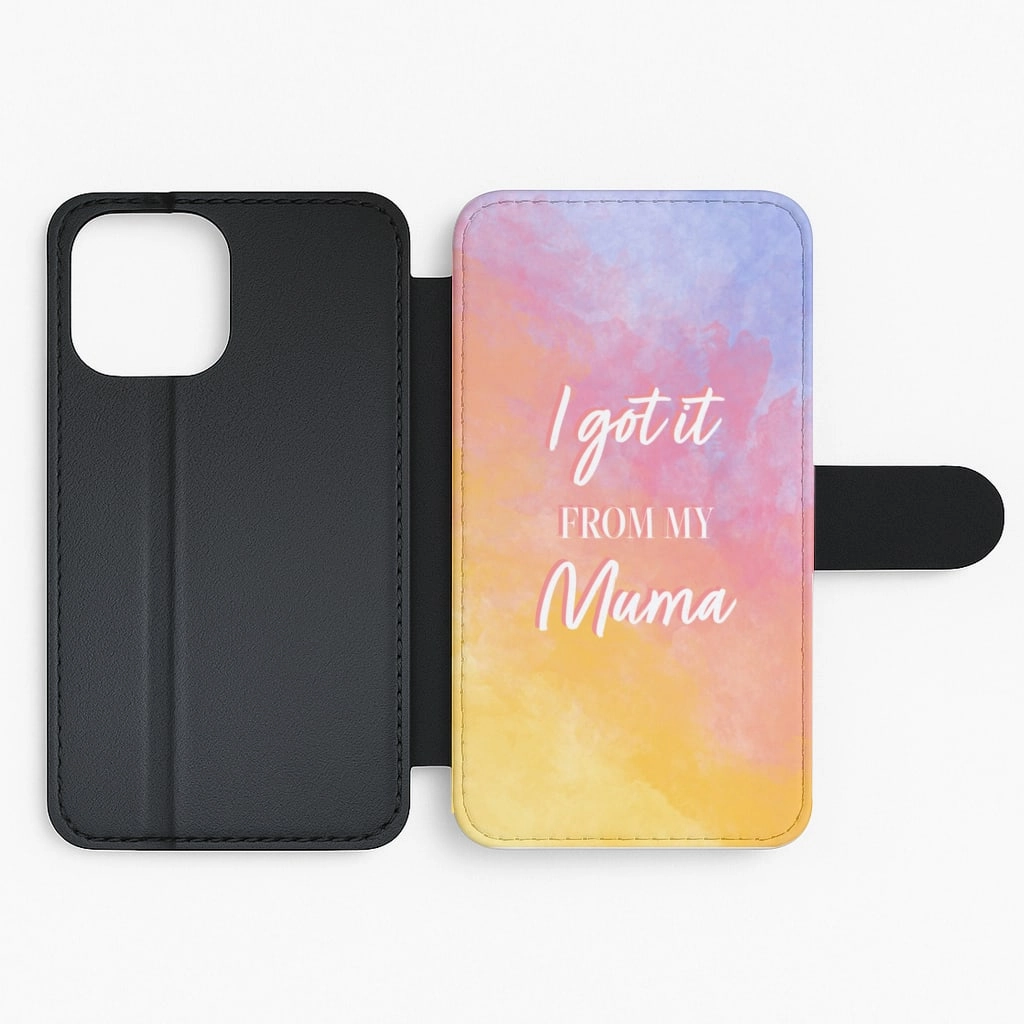 Flexible Design Minimalist Aesthetic I Got It From My Muma - Mother's Day Flip / Wallet Phone Case
