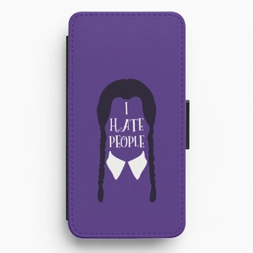 I Hate People Flip / Wallet Phone Case Simple Finish Minimal Detail