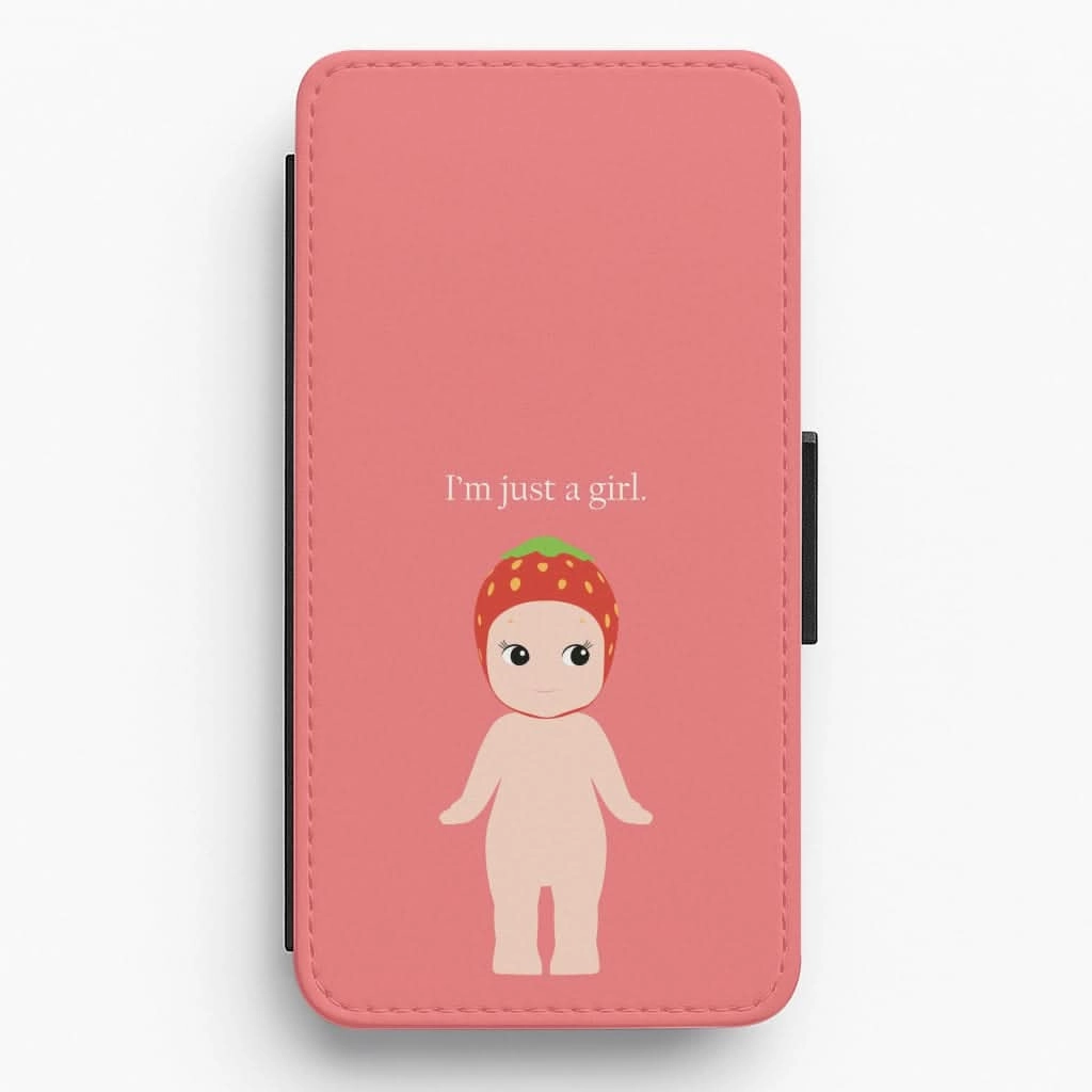 I'm Just A Girl Flip / Wallet Phone Case Soft Layer Professional Look