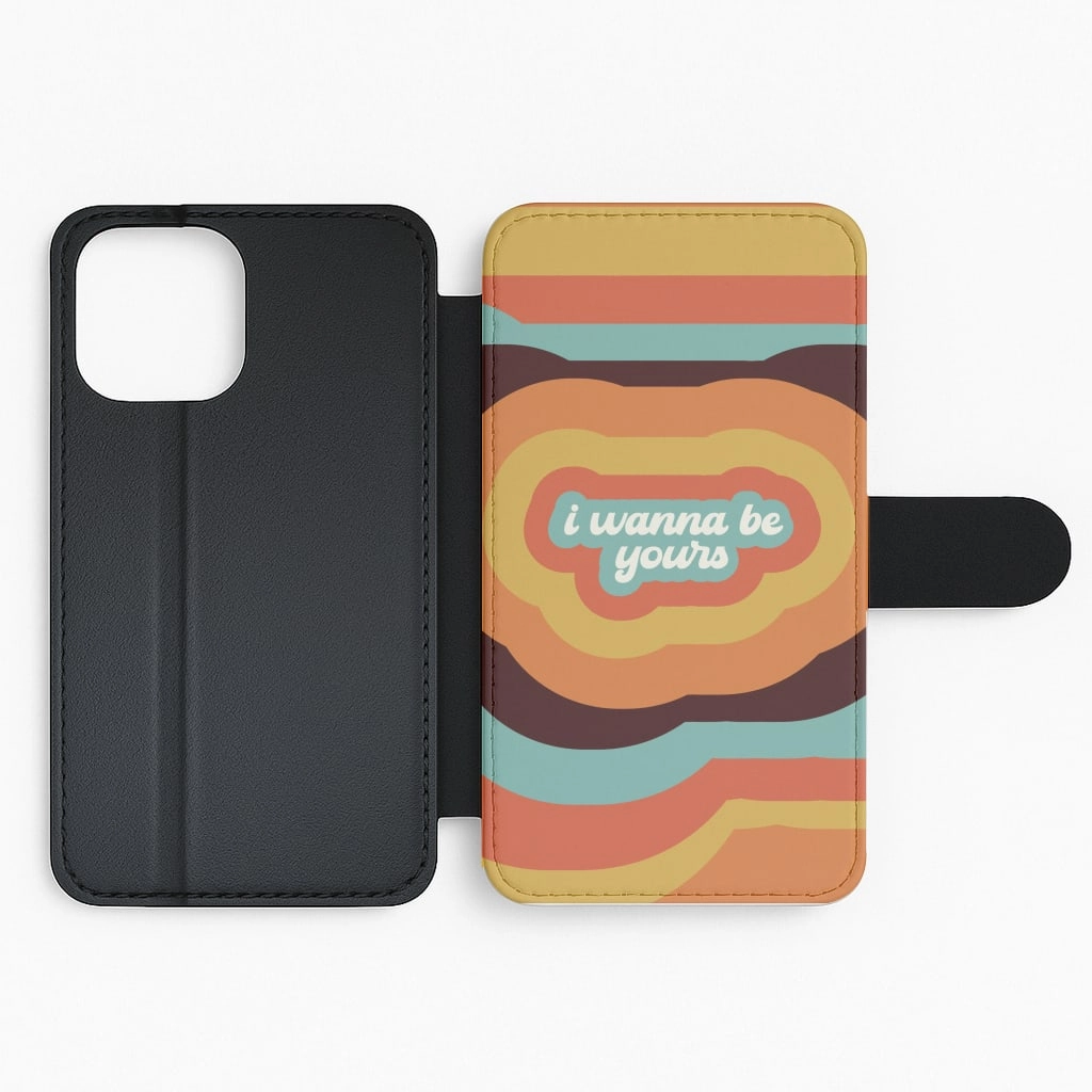 Matte Pattern Design Smooth Shield I Wanna Be Yours Flip / Wallet Phone Case