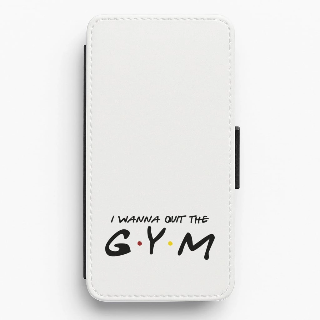 Fashion Texture Frosted Finish I Wanna Quit The GYM Flip / Wallet Phone Case
