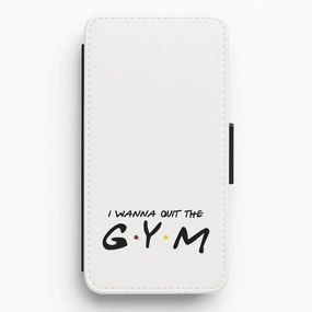 Fashion Texture Frosted Finish I Wanna Quit The GYM Flip / Wallet Phone Case