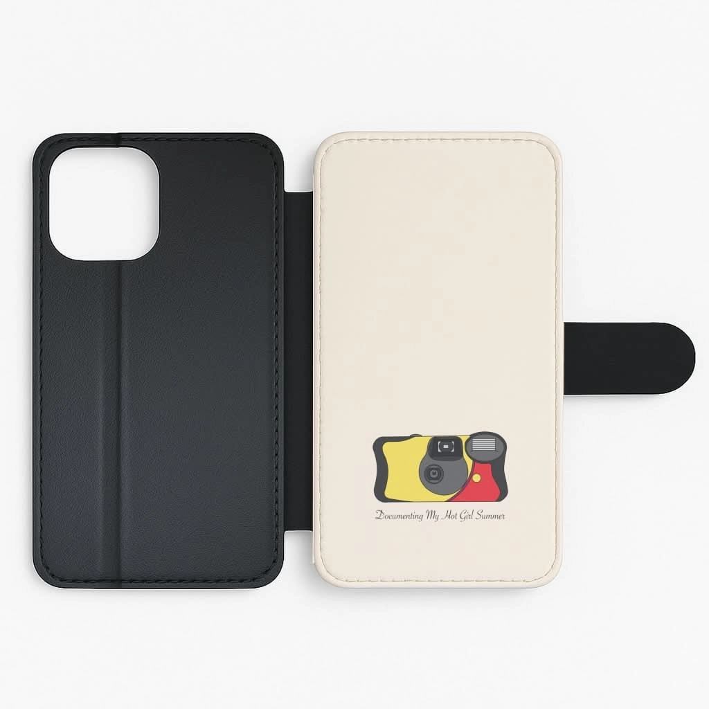 Comfort grip design Matte Detail Documenting My Hot Girl Summer Camera Flip / Wallet Phone Case