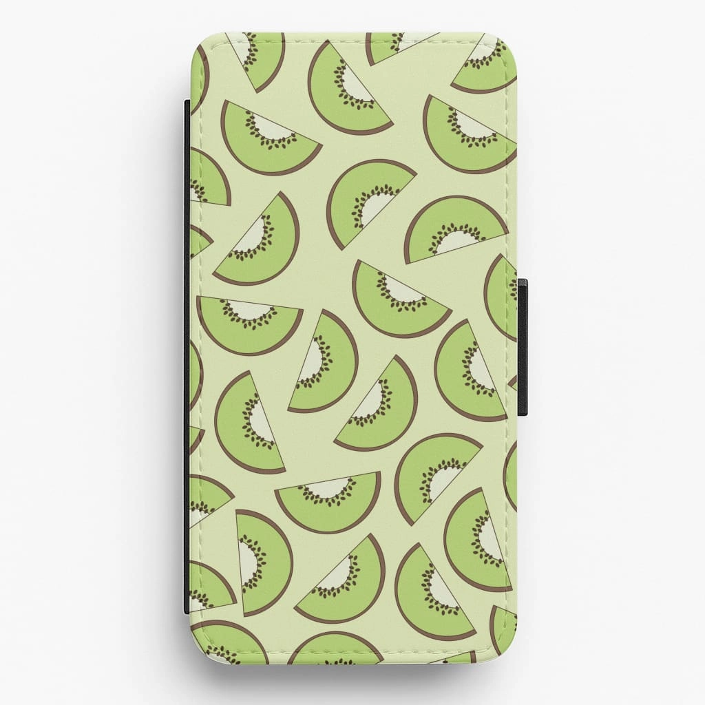 Printed Graphic Vivid Detail Texture Kiwi Patterns - Summer Flip / Wallet Phone Case