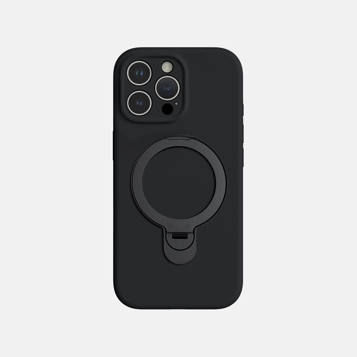 metal frame Slim Profiled iPhone 16 Pro Silicone Case with Stand