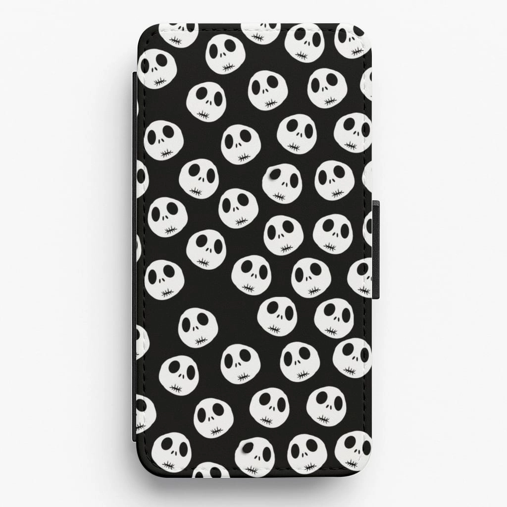 Jack Skellington Pattern - TNBC Flip / Wallet Phone Case Sleek Edge