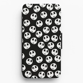 Jack Skellington Pattern - TNBC Flip / Wallet Phone Case Sleek Edge