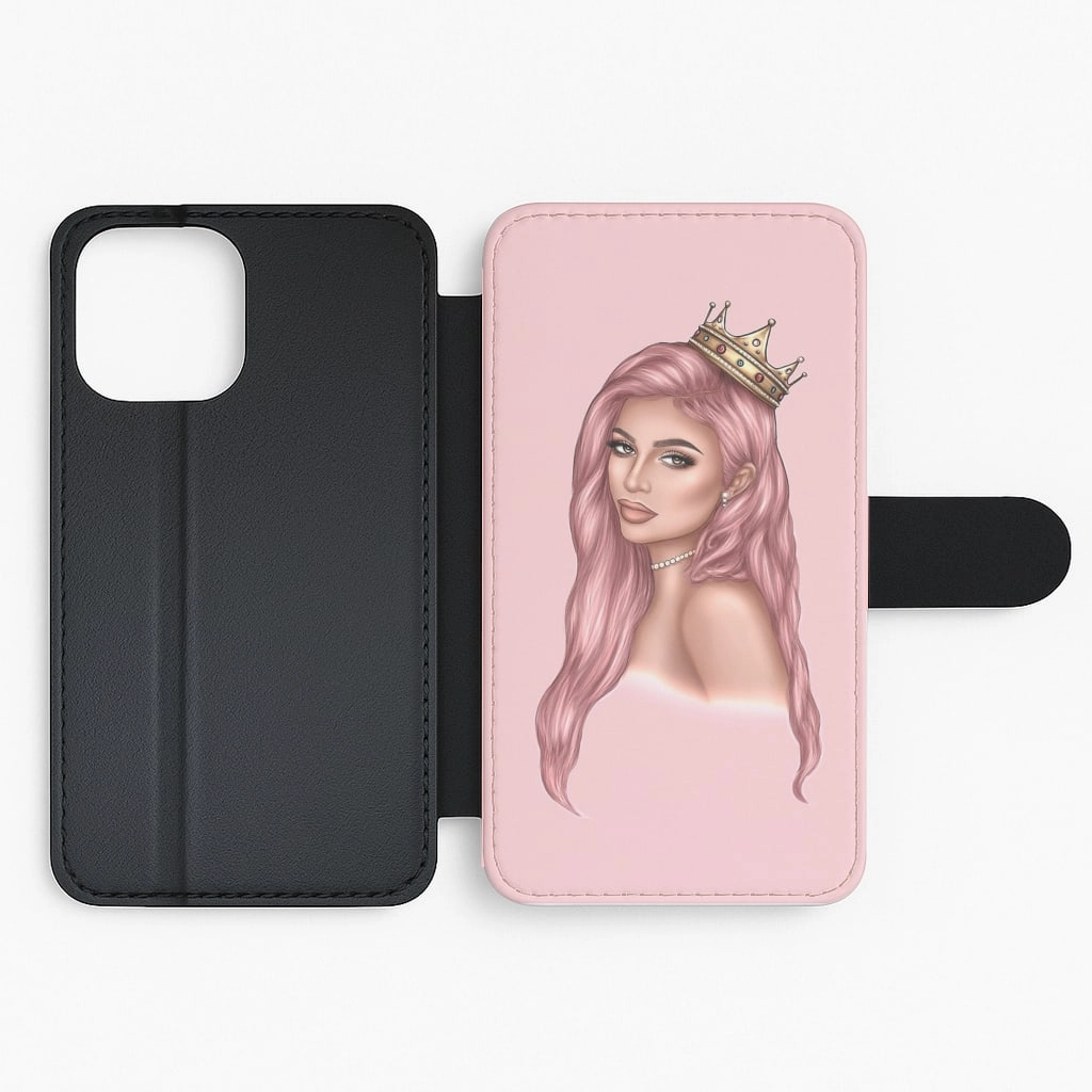 Kardashian Queen Flip Wallet Phone Case Durable Accessory Soft Feelings