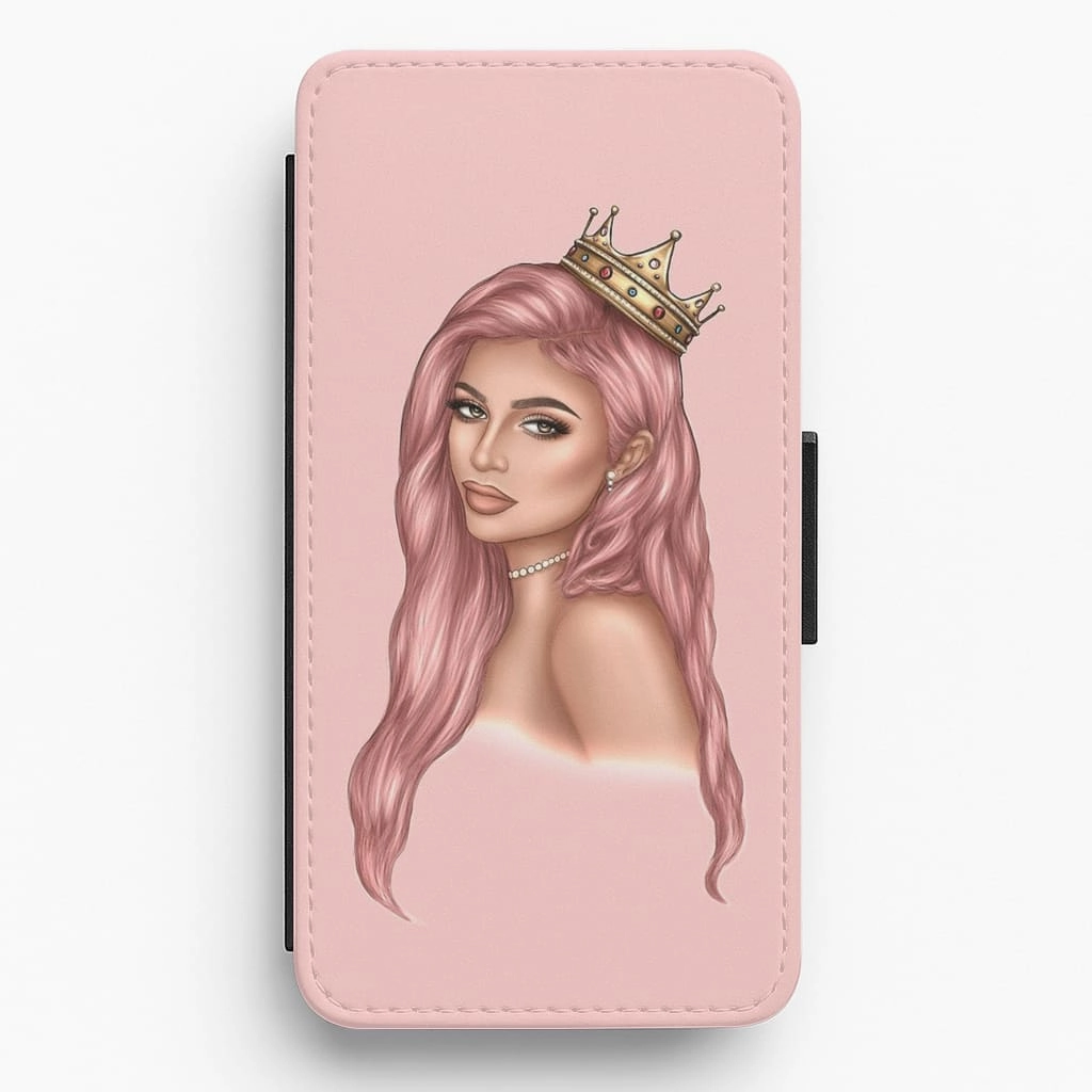 Kardashian Queen Flip Wallet Phone Case Shock Surface Layer