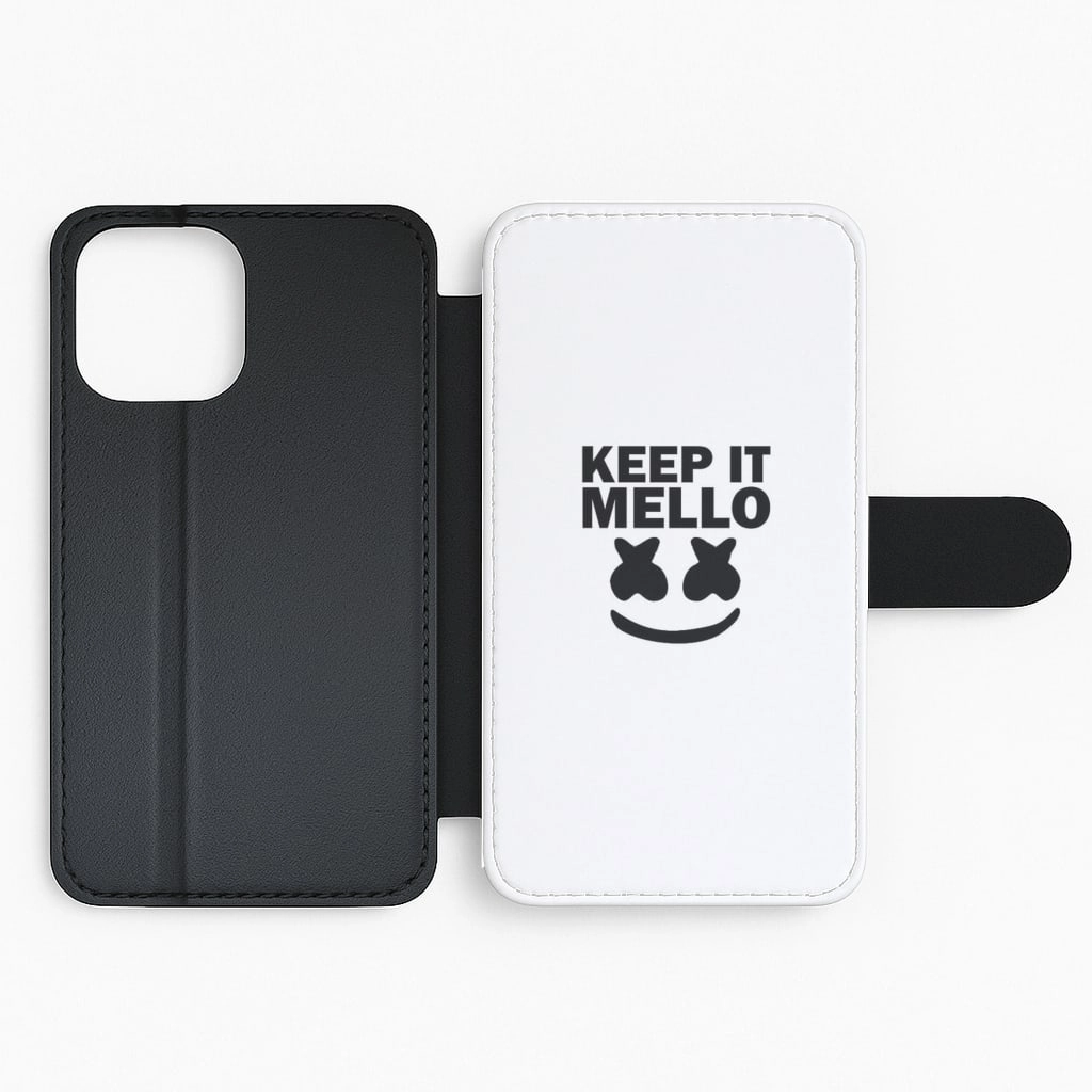 Gloss Finish Texture Keep It Mello - Marshmello Flip / Wallet Phone Case