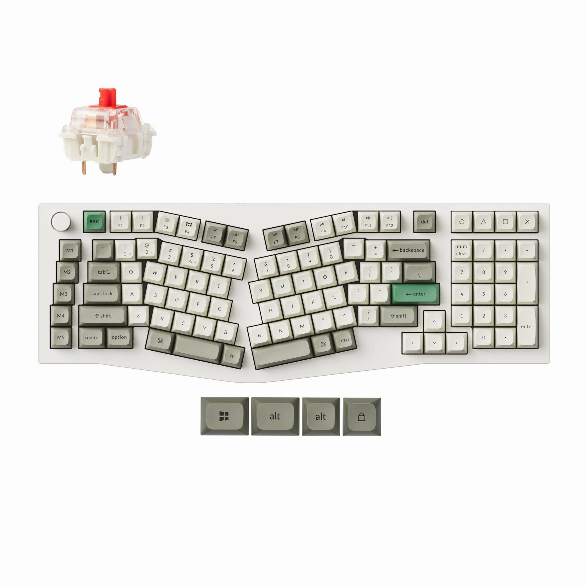 Keychron Q13 Max (Alice Layout) QMK Wireless Custom Mechanical Keyboard Linear Key Switch Mechanical Desk Accessories