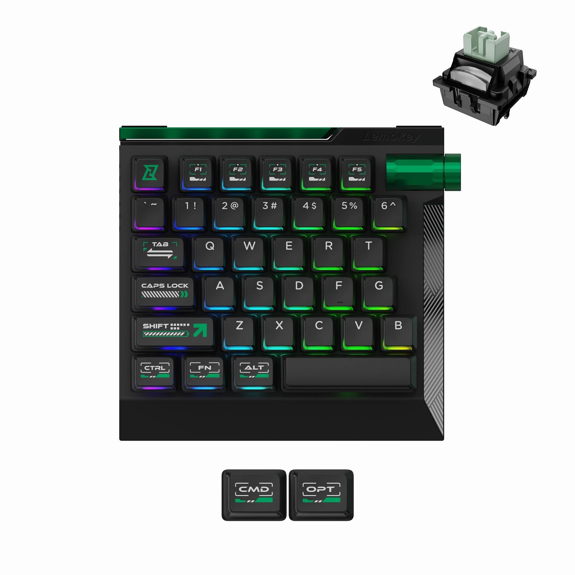 Lemokey L0 HE One Handed Magnetic Switch Gaming Keyboard RGB Reactive Setup