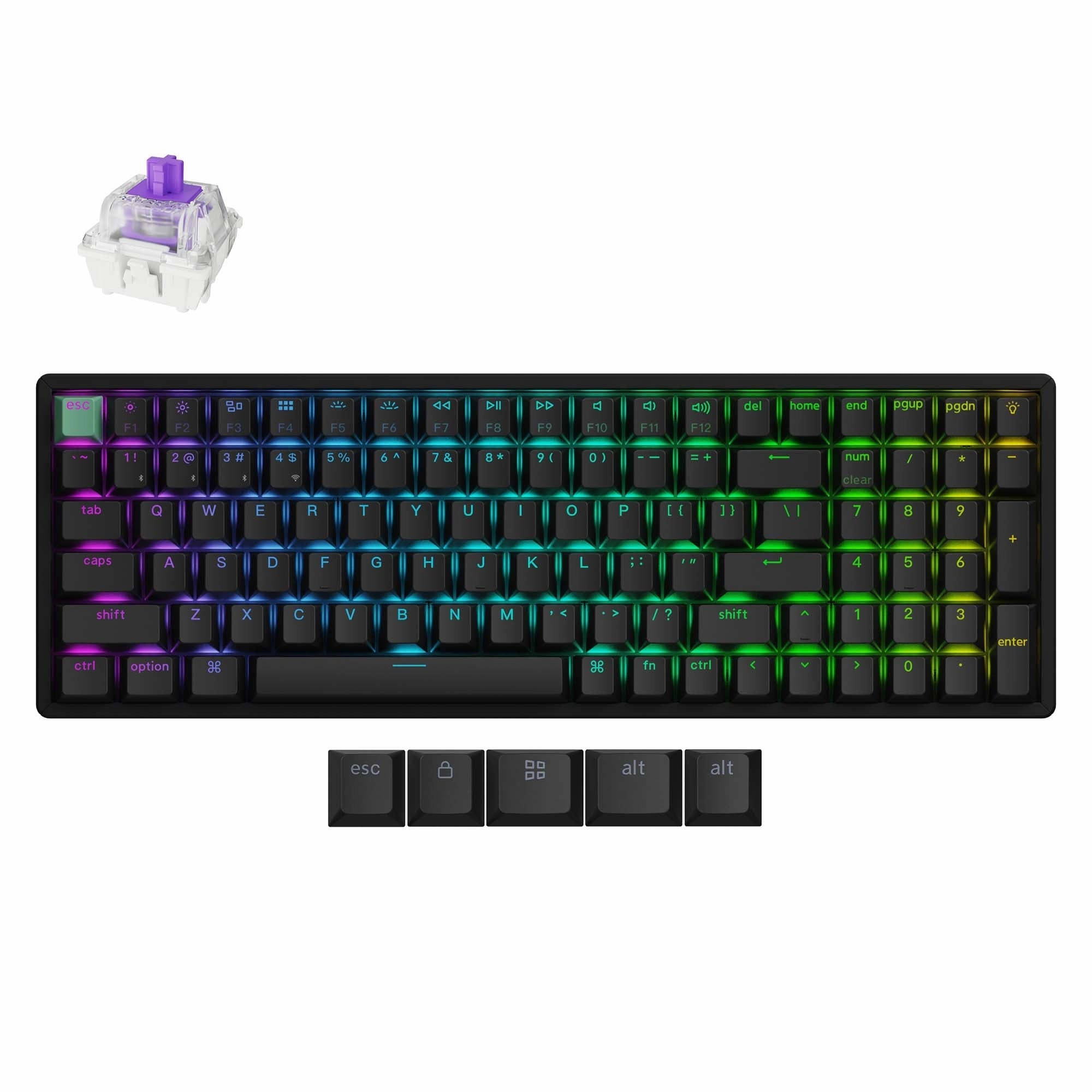Keychron K4 HE Wireless Magnetic Switch Custom Keyboard Rainbow Lighting Effect