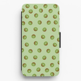 Kiwis - Fruit Patterns Flip / Wallet Phone Case Premium Texture