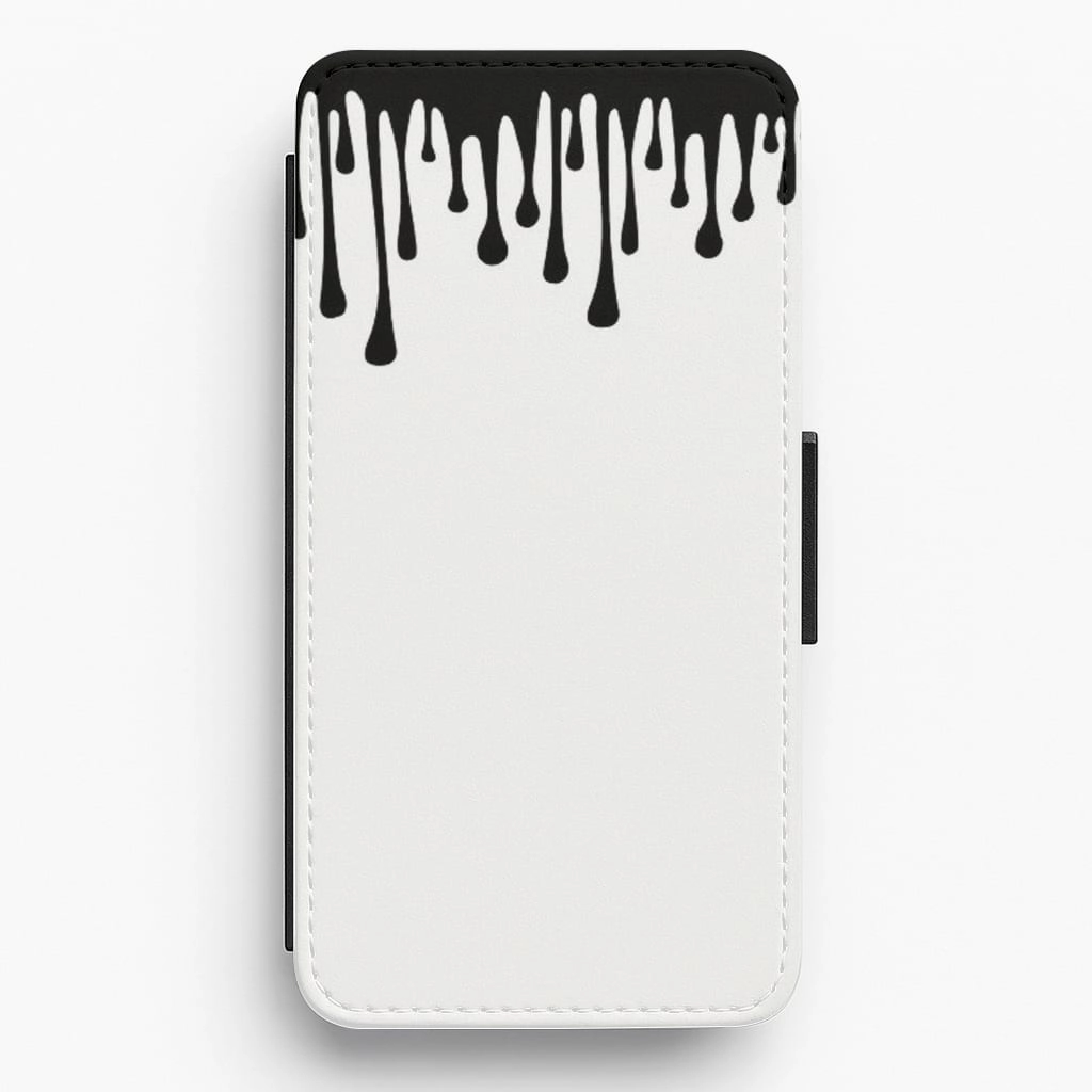 Luxury Surface Layer Kylie Jenner - Black Dripping Cosmetics Flip / Wallet Phone Case
