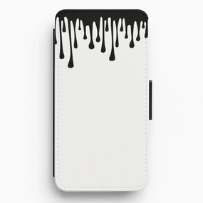 Luxury Surface Layer Kylie Jenner - Black Dripping Cosmetics Flip / Wallet Phone Case