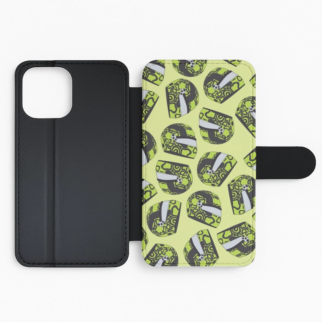Vibrant Finish Lando Helmet Pattern Flip / Wallet Phone Case