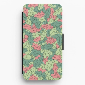 Elegant Comfort Gloss Finish Design Leaves - Foliage Flip / Wallet Phone Case